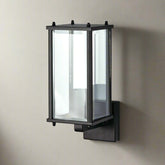 Black bevelled glass porch wall light
